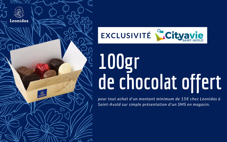 100gr de chocolat offert chez leonidas
